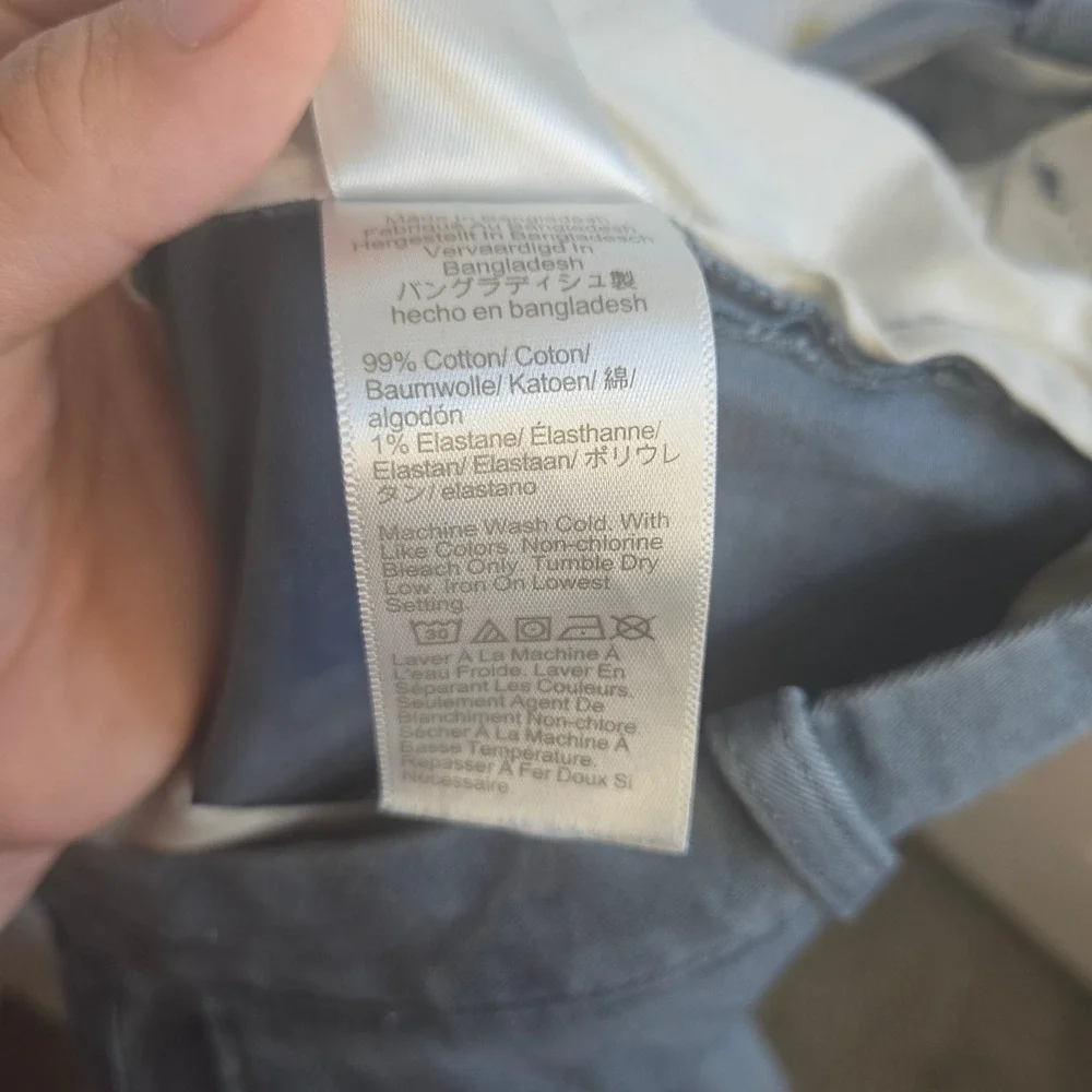 J.Crew Flex Slim Chino Pants Mens 32x34 Blue Gray Stretch Cotton Twill Casual
